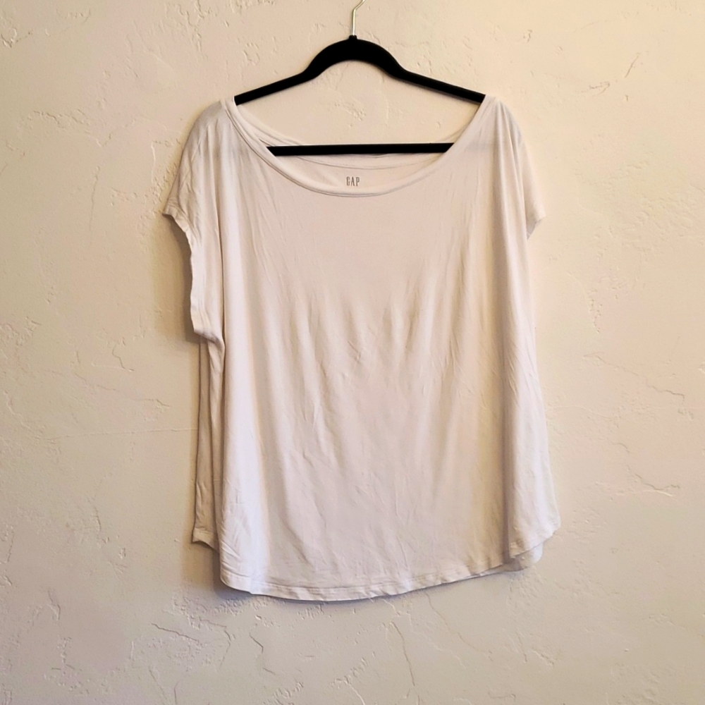 Gap lux scoopneck t shirt In white